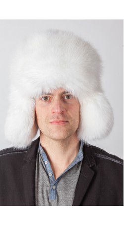 Colbacco in volpe bianca artica – stile russo uomo